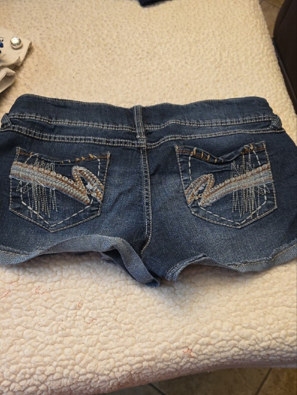 Mudd Women's Navy Denim Jean Shorts - Picture 3 of 3